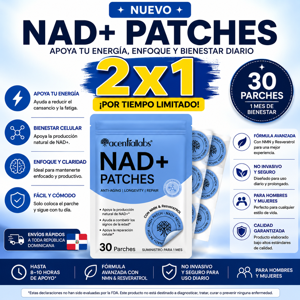 🔥 Parches NAD+ 2x1 – Más Energía y Bienestar Diario
